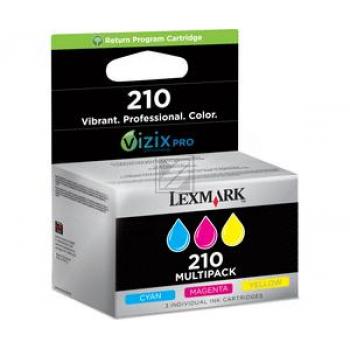 Lexmark Tintenpatrone Return gelb, magenta, cyan (14L0268E, 210)