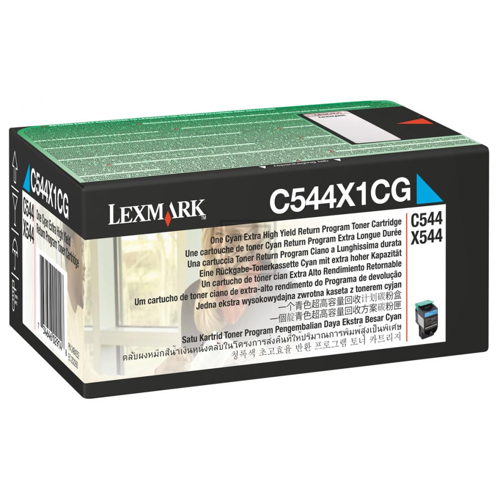 Lexmark Toner-Kartusche Prebate cyan HC plus (C544X1CG)