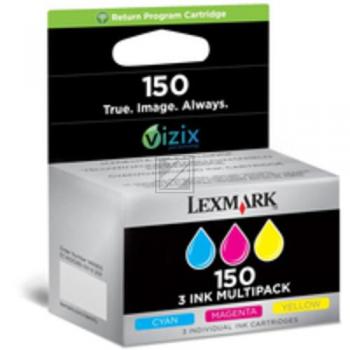 Lexmark Tintenpatrone Prebate gelb, magenta, cyan (14N1805E, 150)