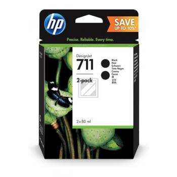 HP Tintenpatrone 2 x schwarz (P2V31A, 711)