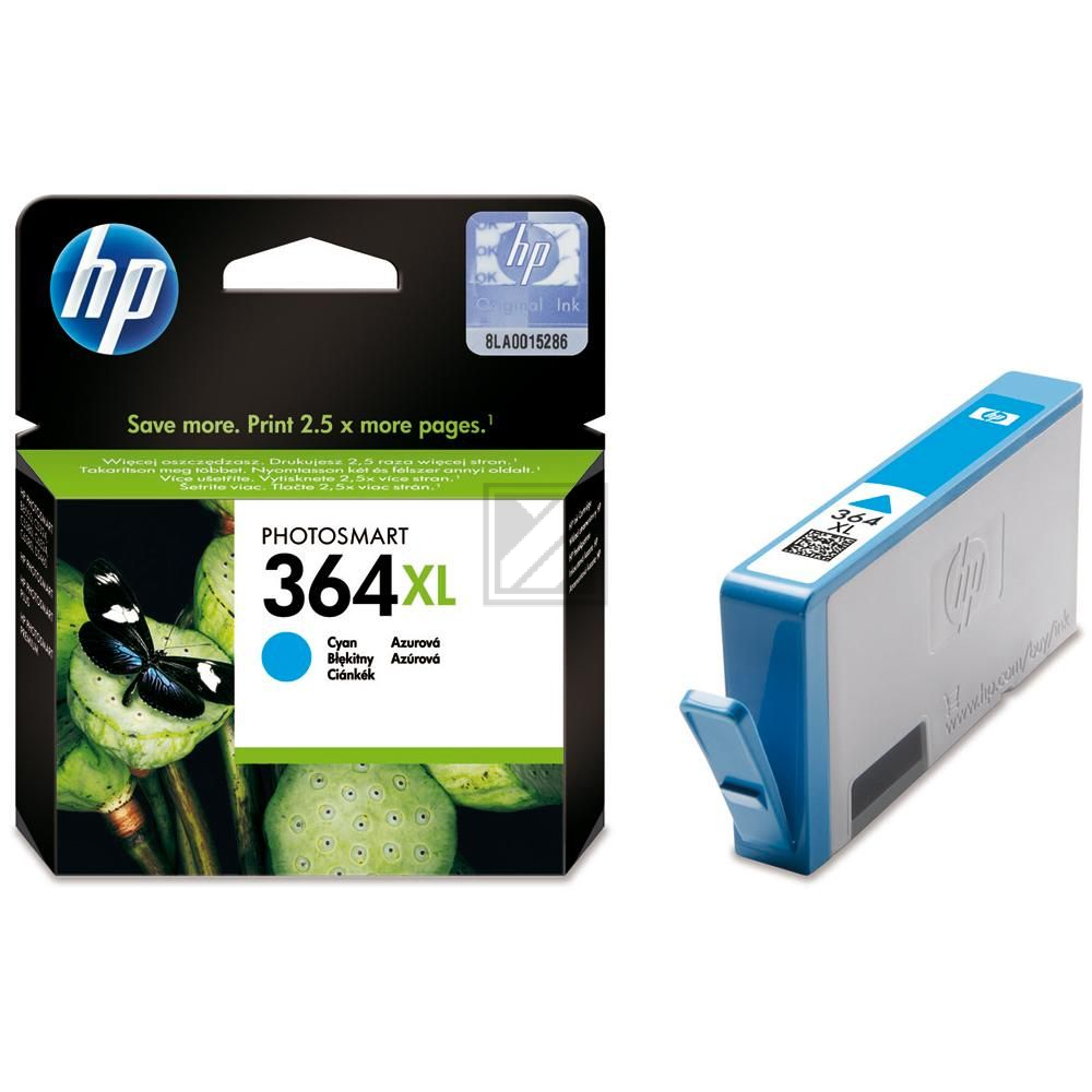 HP Tintenpatrone cyan HC (CB323EE#301, 364XL)