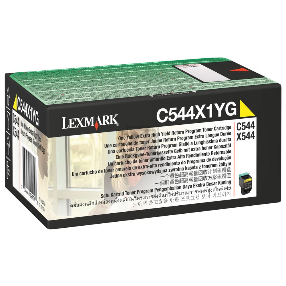 Lexmark Toner-Kartusche Prebate gelb HC plus (C544X1YG)