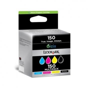 Lexmark Tintenpatrone Prebate gelb, magenta, schwarz, cyan (14N1910E, 150)