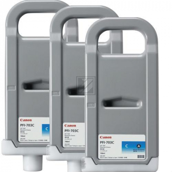 Canon Tintenpatrone 3 x cyan HC (2964B003AA, 3 x PFI-703C)