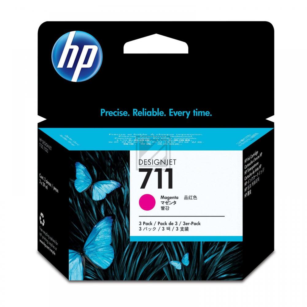 HP Tintenpatrone 3 x magenta (CZ135A, 711)