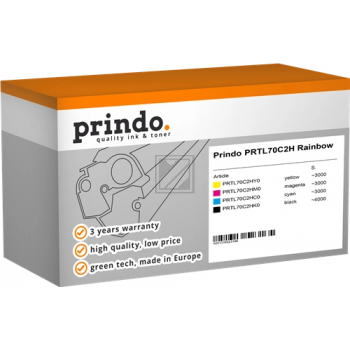 Prindo Toner-Kit gelb, magenta, schwarz, cyan HC (PRTL70C2H Rainbow) ersetzt 702HK, 702HC, 702HM, 702HY