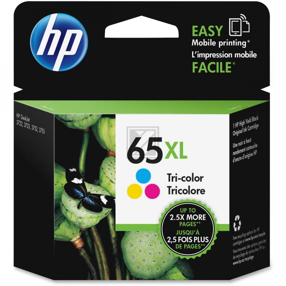 HP Tintenpatrone cyan/gelb/magenta HC (N9K03AN#140, 65XL)