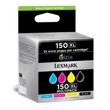 Lexmark Tintendruckkopf Prebate gelb, magenta, schwarz, cyan HC (14N1919E, 150XL)