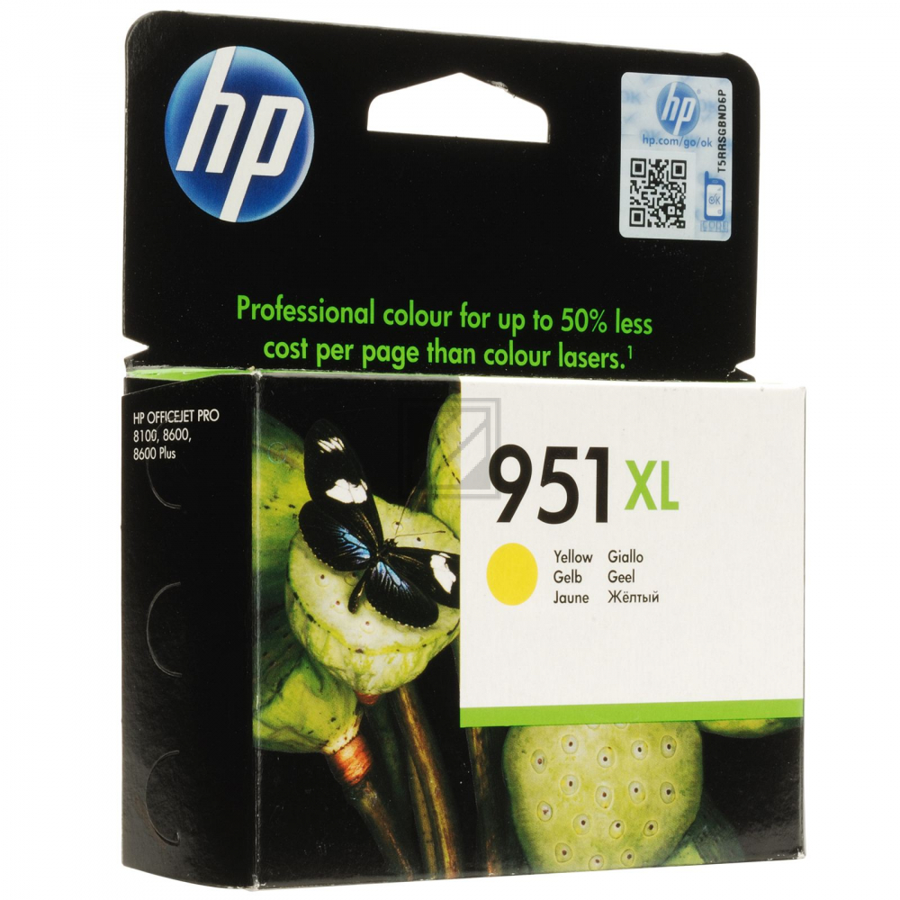 HP Tintenpatrone gelb HC (D8J21AE, 951XL)