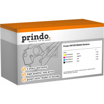 Prindo Toner-Kartusche gelb, magenta, schwarz, cyan (PRTHPCB540A Rainbow) ersetzt 125A