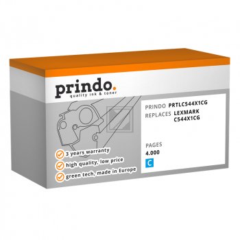 Prindo Toner-Kartusche cyan HC plus (PRTLC544X1CG) ersetzt C544X1CG