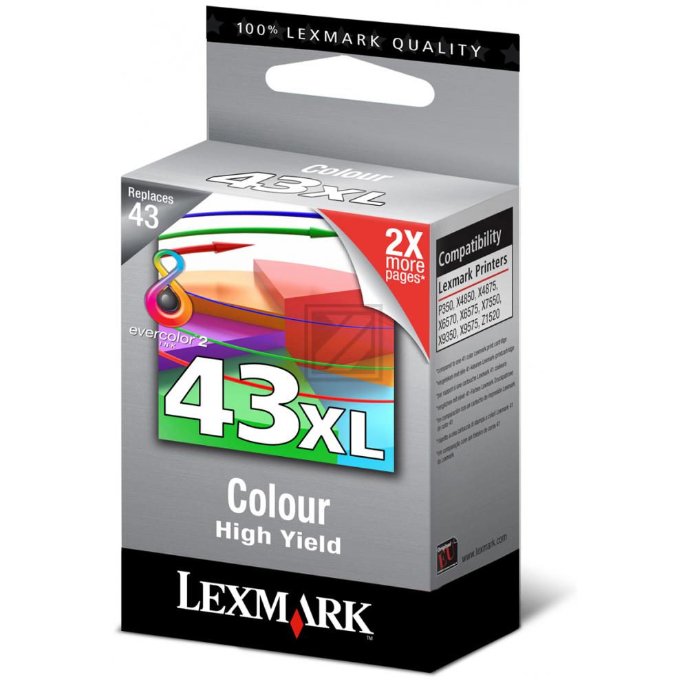 Lexmark Tintendruckkopf cyan/gelb/magenta HC (18YX143E, 43XL)