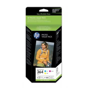 HP Tintenpatrone + Papier Bundle (4) schwarz (CG492EE, 364)