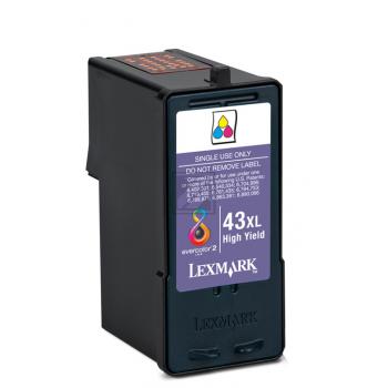 Lexmark Tintendruckkopf cyan/gelb/magenta HC (18YX143E, 43XL)