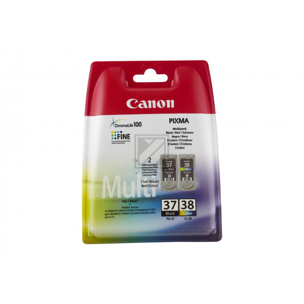 Canon Tintendruckkopf cyan/gelb/magenta, schwarz (2145B009, CL-38, PG-37)