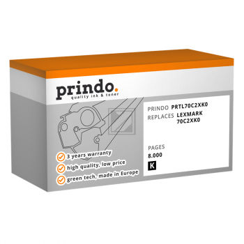 Prindo Toner-Kit schwarz HC (PRTL70C2XK0) ersetzt 70C2XK0