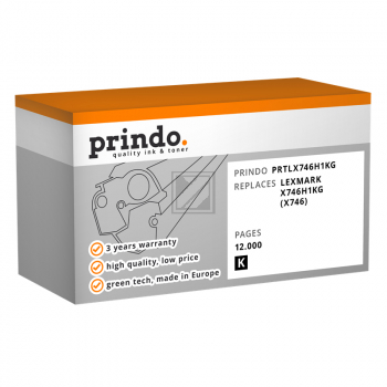 Prindo Toner-Kit schwarz (PRTLX746H1KG) ersetzt X746H1KG