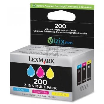Lexmark Tintenpatrone Return gelb, magenta, cyan (14L0268B, 200)