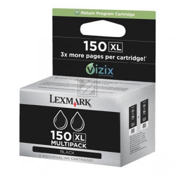 Lexmark Tintenpatrone Prebate 2 x schwarz HC (14N1813E, 150XL)