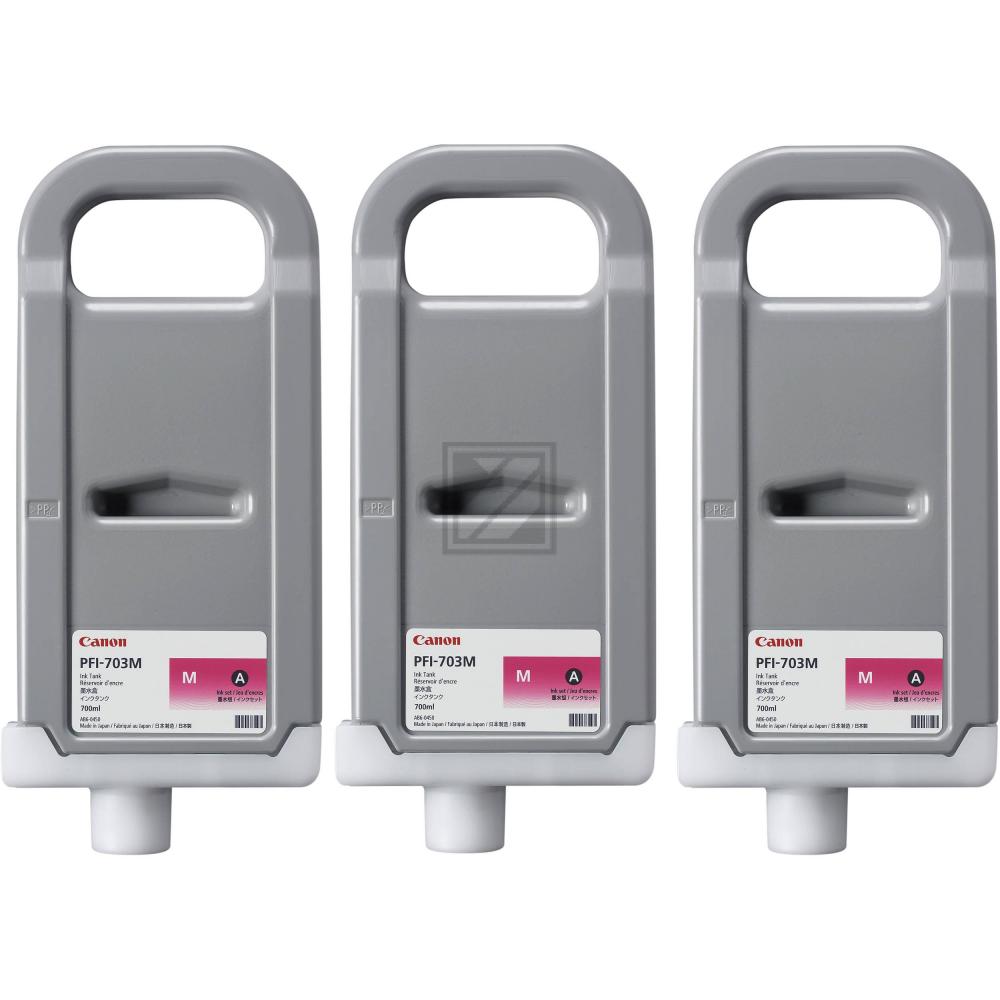Canon Tintenpatrone 3 x magenta HC (2965B003, 3 x PFI-703M)