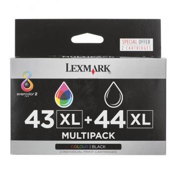 Lexmark Tintenpatrone cyan/gelb/magenta, schwarz (80D2966, 43XL, 44XL)