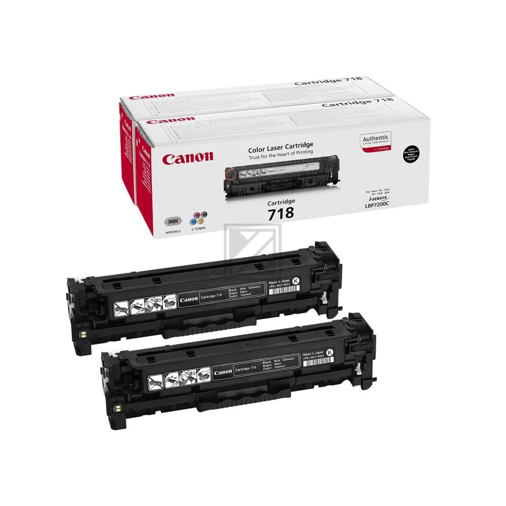 Canon Toner-Kartusche 2 x schwarz (2662B005AA, 2 x CL-718BK)