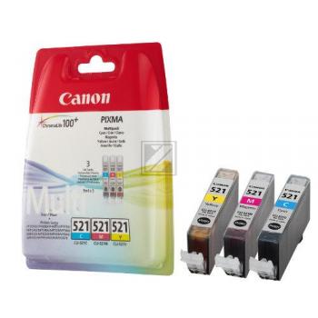 Canon Tintenpatrone gelb, magenta, cyan (2934B007AA, CLI-521CYM)
