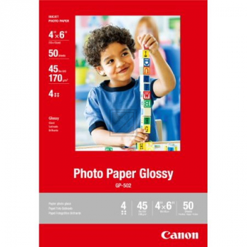 Canon Fotopapier 10 x 15cm Fotopapier glänzend 50 Blatt 4 x 6 inch (0775b021, GP-502)