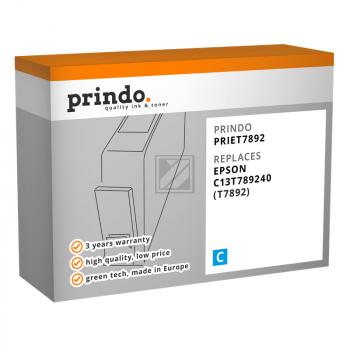Prindo Tintenpatrone cyan HC plus (PRIET7892) ersetzt T7892