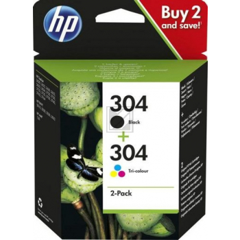 HP Tintendruckkopf cyan/gelb/magenta, schwarz (3JB05AE#301, 2 x 304)