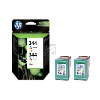 HP Tintenpatrone 2 x cyan/gelb/magenta HC (C9505EE, 344)