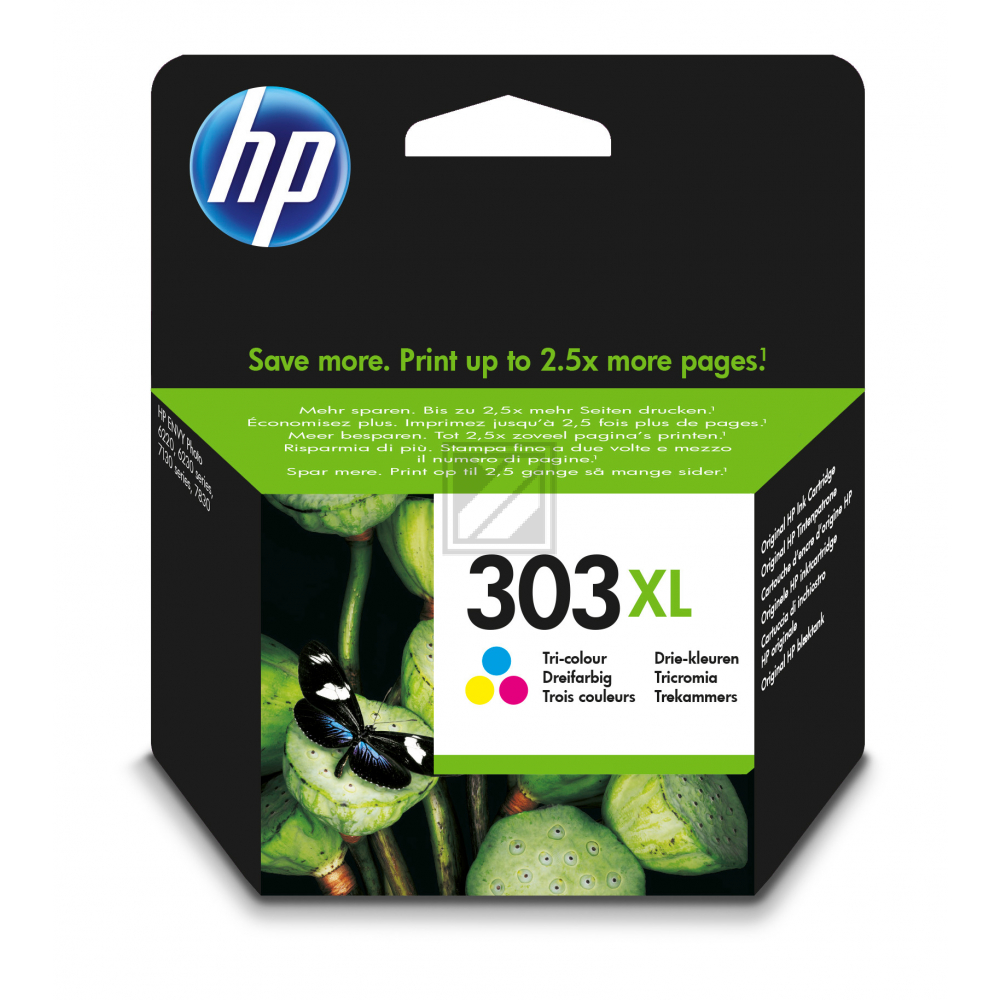 HP Tintendruckkopf cyan/gelb/magenta HC (T6N03AE#301, 303XL)