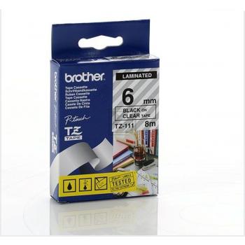 Brother Schriftbandkassette schwarz/transparent (TZE-S111)