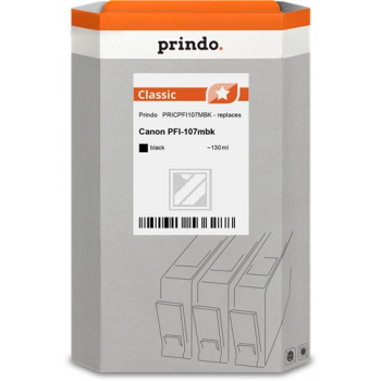 Prindo Tintenpatrone (Classic) schwarz matt (PRICPFI107MBK) ersetzt PFI-107MBK