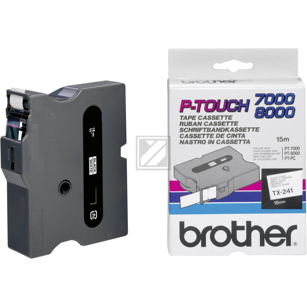 Brother Schriftbandkassette schwarz/weiß (TX-241)