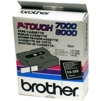 Brother Schriftbandkassette weiß/schwarz (TX-355)