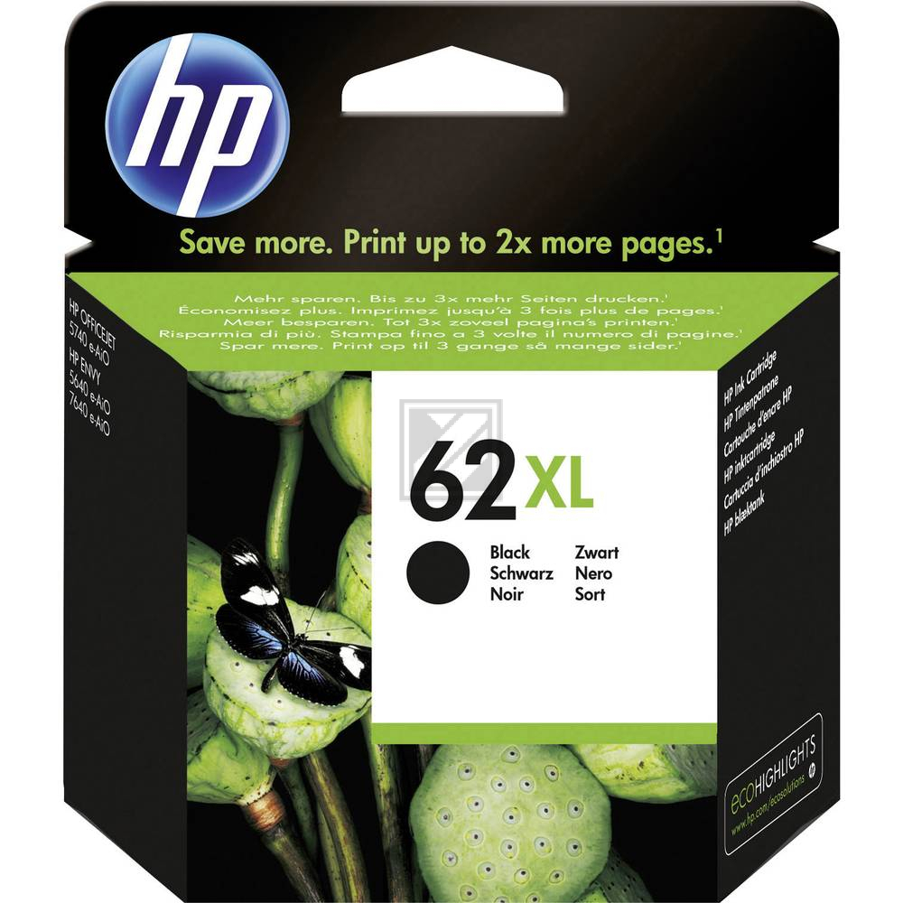 HP Tintendruckkopf schwarz HC (C2P05AE#301, 62XL)