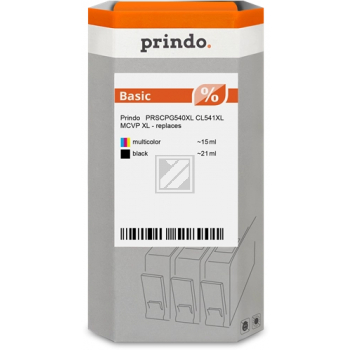 Prindo Tintenpatrone (Basic) cyan/gelb/magenta HC (PRSCPG540XL CL541XL MCVP) ersetzt CL-541XL, PG-540XL
