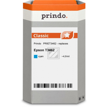 Prindo Tintenpatrone (Classic) cyan (PRIET3462) ersetzt T3462