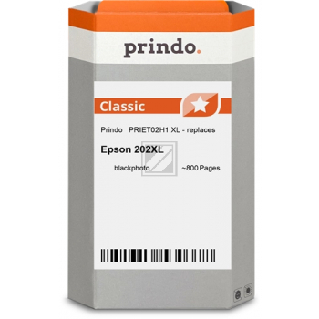 Prindo Tintenpatrone (Classic) schwarz photo HC (PRIET02H1) ersetzt 202XL