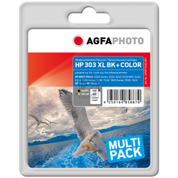 Agfaphoto Tintendruckkopf cyan/gelb/magenta, schwarz HC (APHP303XLSET) ersetzt 303XL