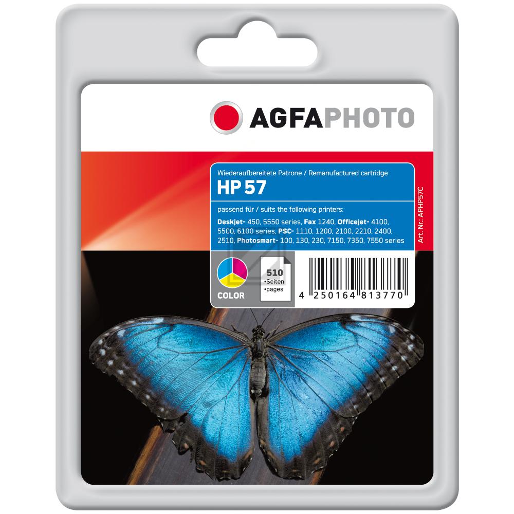 Agfaphoto Tintendruckkopf cyan/gelb/magenta HC (APHP57C) ersetzt 57