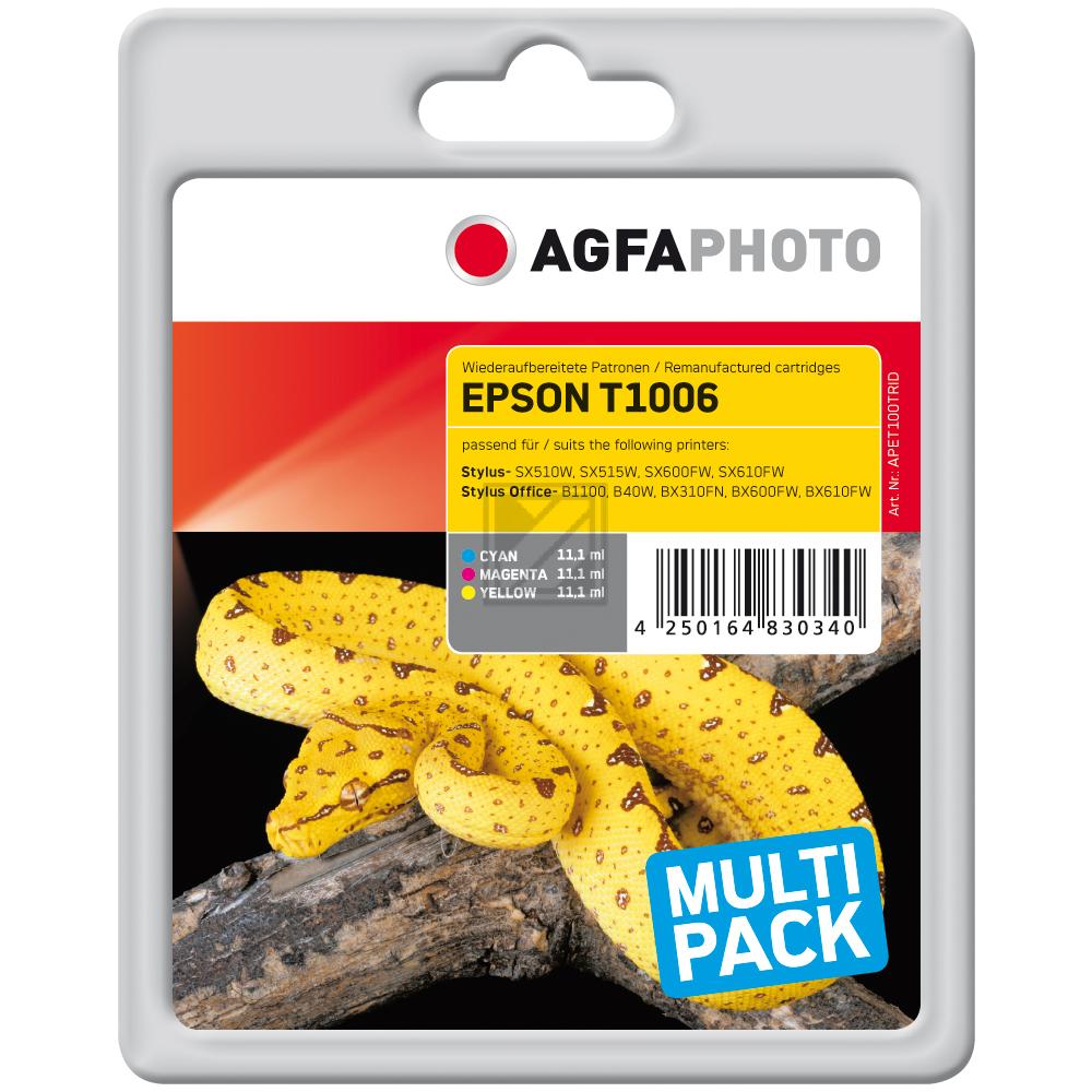 Agfaphoto Tintenpatrone gelb, magenta, cyan (APET100TRID) ersetzt T1006