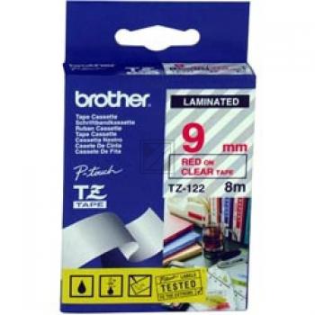 Brother Schriftbandkassette rot/transparent (TZE-122)