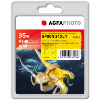 Agfaphoto Tintenpatrone gelb HC (APET243YD) ersetzt T2434
