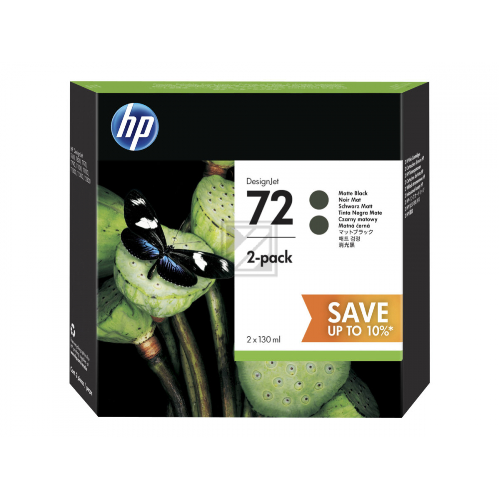 HP Tintenpatrone 2 x schwarz matt HC (P2V33A, 2 x 72)