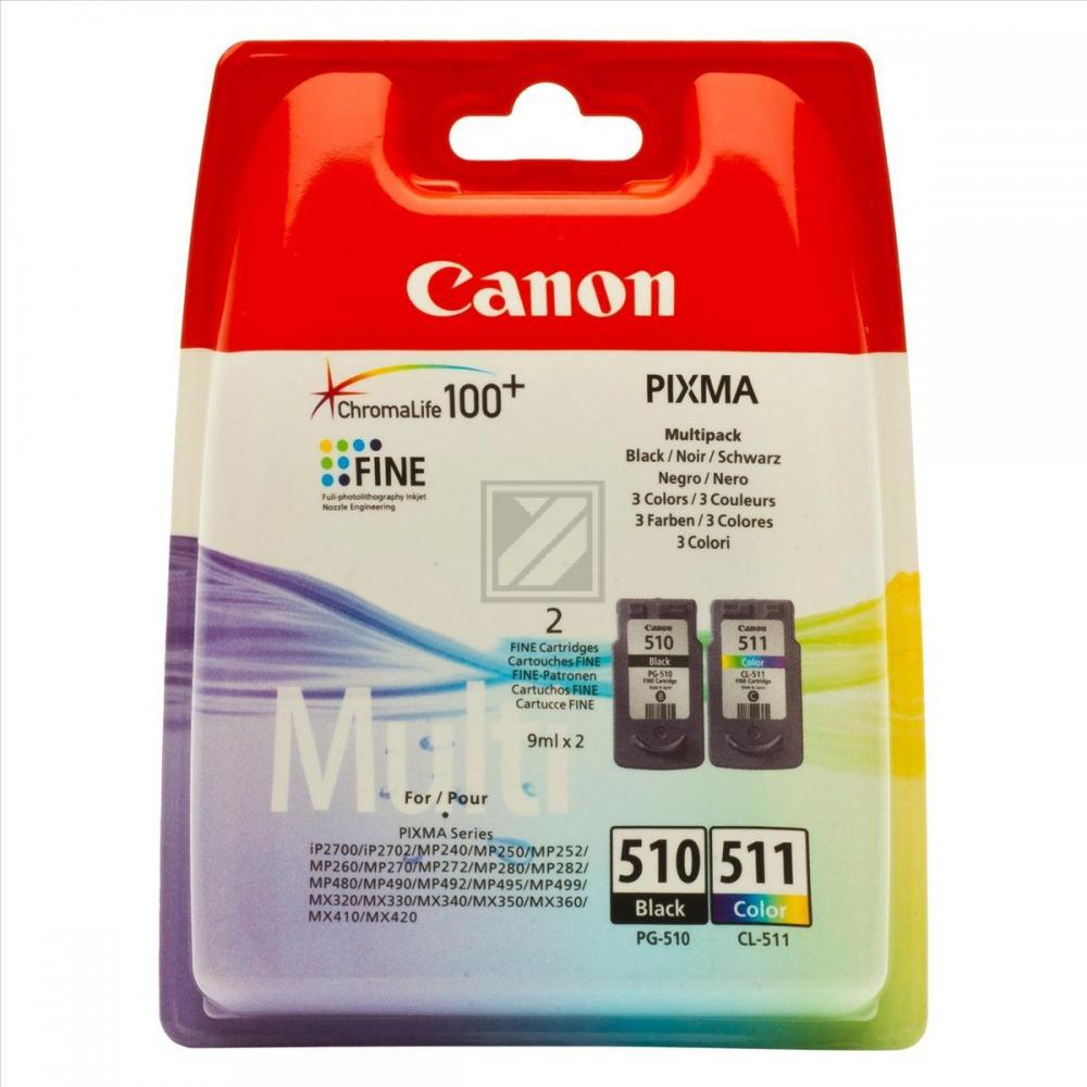 Canon Tintenpatrone cyan/gelb/magenta, schwarz (2970B011, CL-511, PG-510)