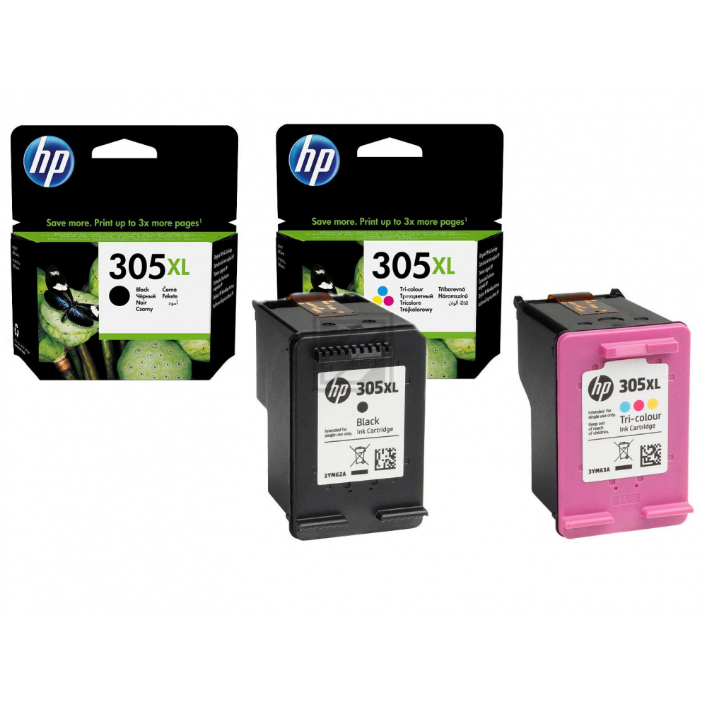 HP Tintendruckkopf cyan/gelb/magenta, schwarz (6ZA94AE, 305XL)