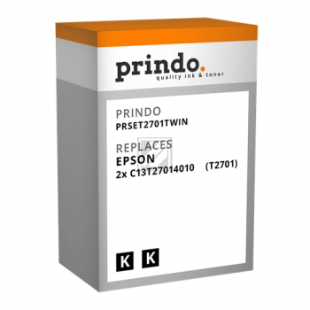 Prindo Tintenpatrone 2 x schwarz (PRSET2701Twin MCVP) ersetzt T2701