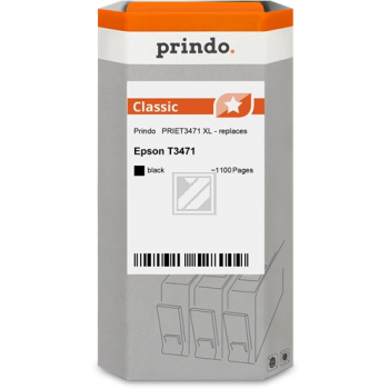 Prindo Tintenpatrone (Classic) schwarz HC (PRIET3471) ersetzt T3471